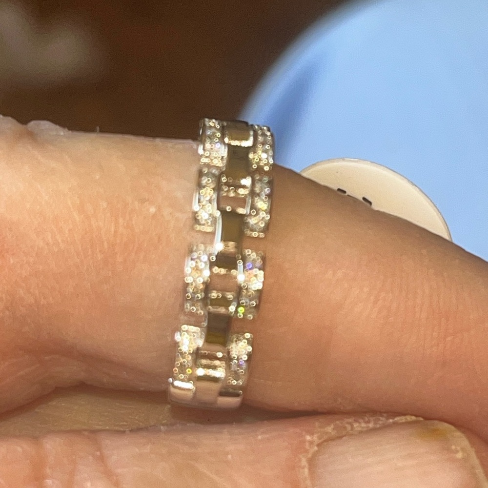 Sterling silver moissanite ring